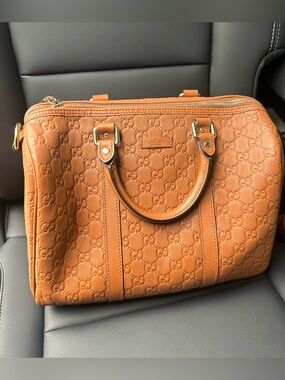 Gucci Embossed GG Medium Boston Bag